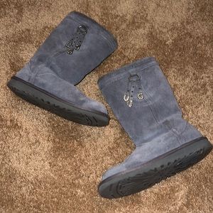 Tall gray UGG boots
